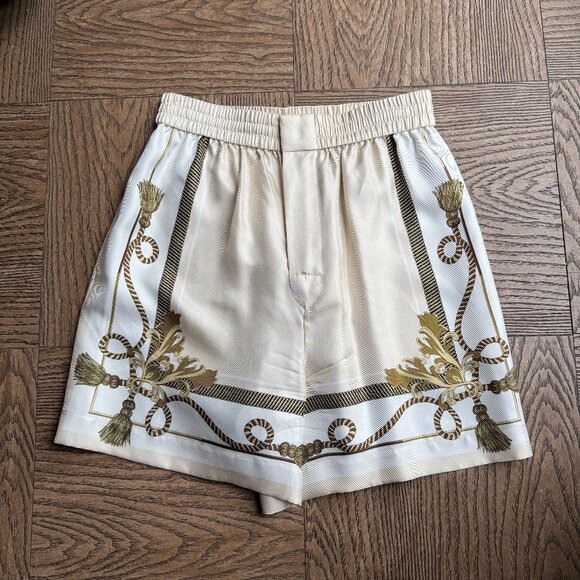 NEW Alexander Wang Baroque Print Silk Boxer Shorts - Picture 4 of 14